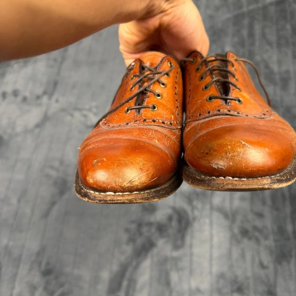 Alden 996 Shell Cordovan Saddle Shoes Mens 8 Brown Leather Oxford Brogue Dress